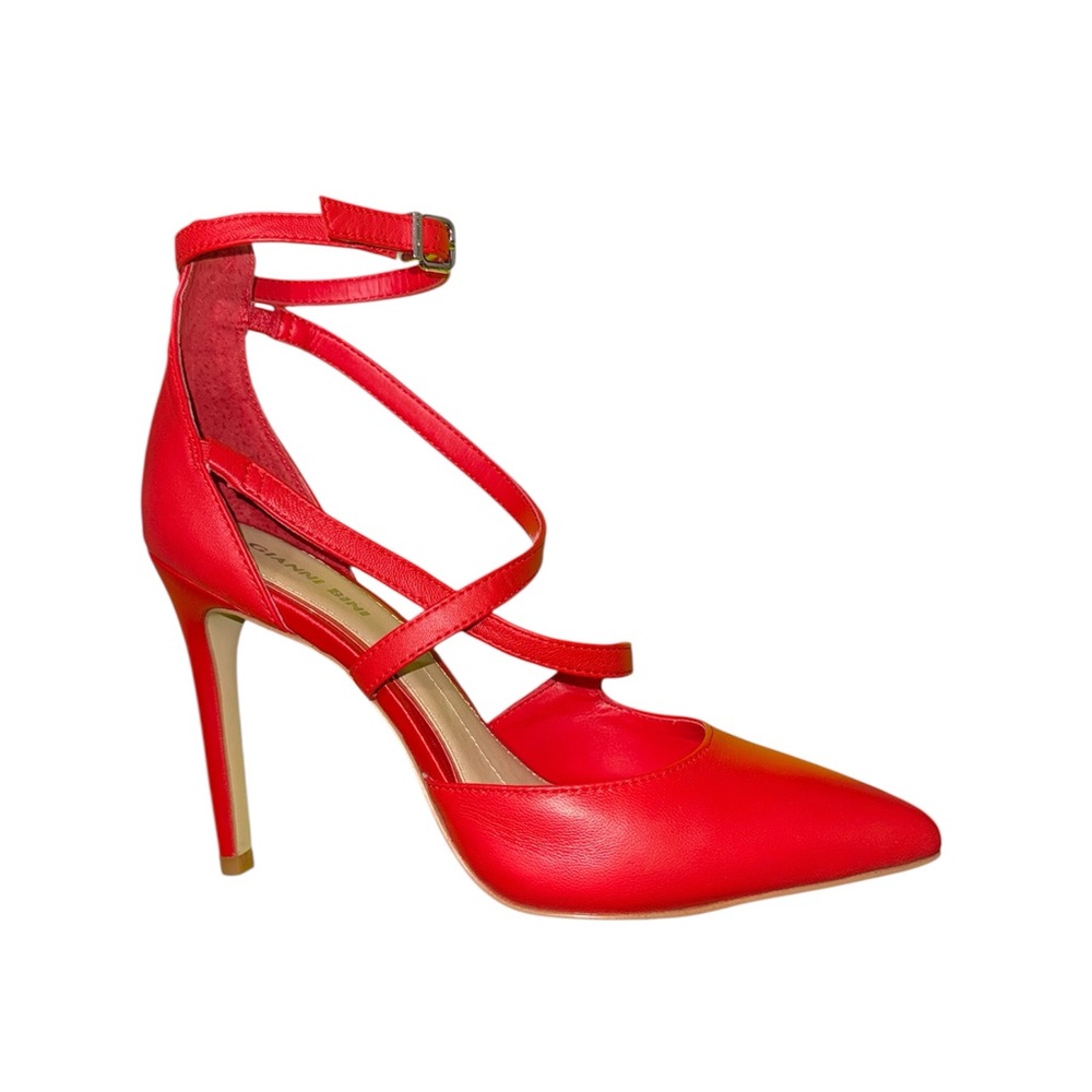 Gianni Bini ‘Itzel’ Red Leather Pointed-Toe Stiletto Heels